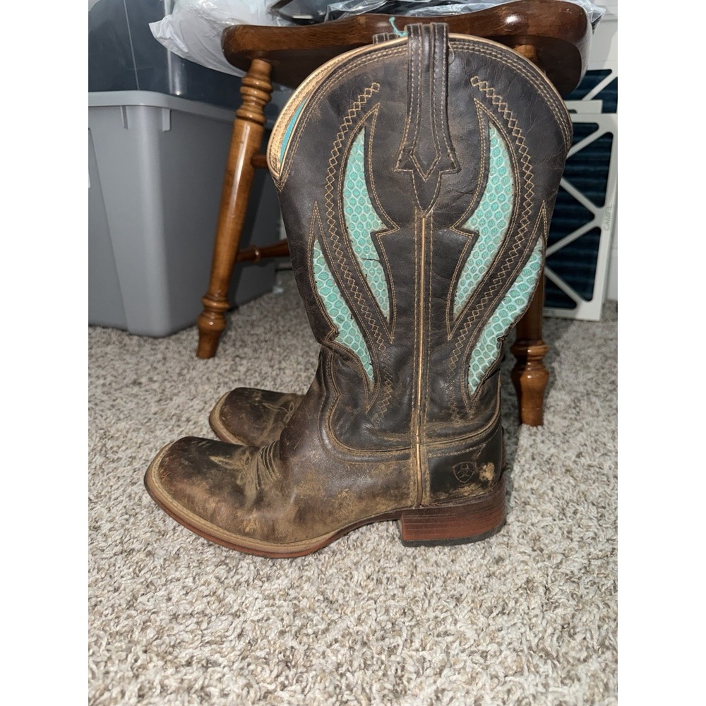 Ariat Venttek Ultra Boots Women Size 9 B Turqouis Brown 12 Inch Western 10023146